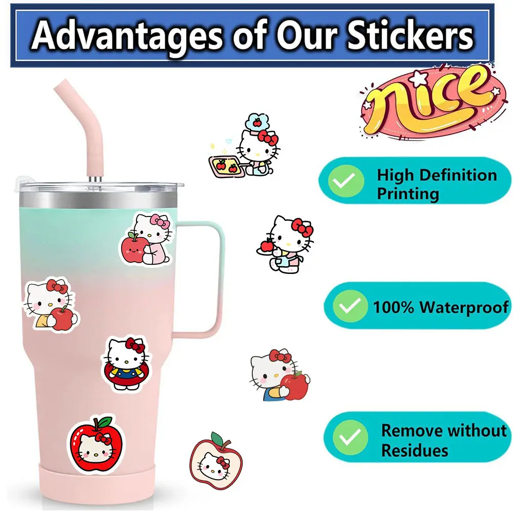 100 Pieces of Kitty Cat Original Hand-Painted Graffiti Stickers DIY Decorative Water Cup Tablet Handbook Waterproof Stickers — feature 9