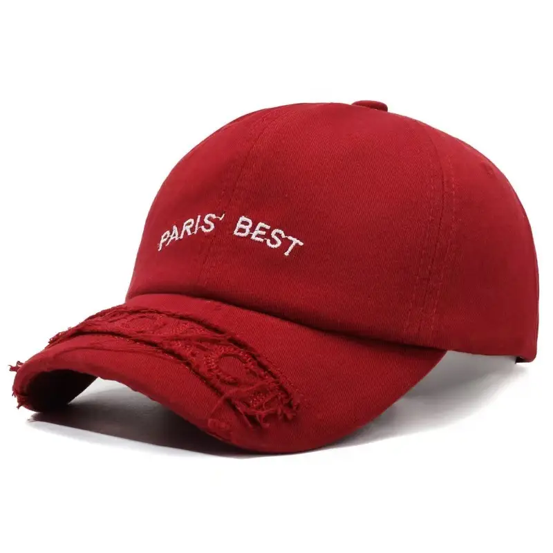 Red Paris Best Embroidered Baseball Cap for Women
