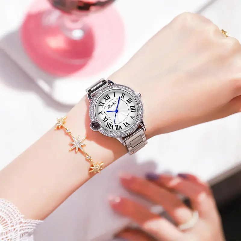 Women's Quartz Watch with Diamond Dial & Gold Bracelet - Image 3