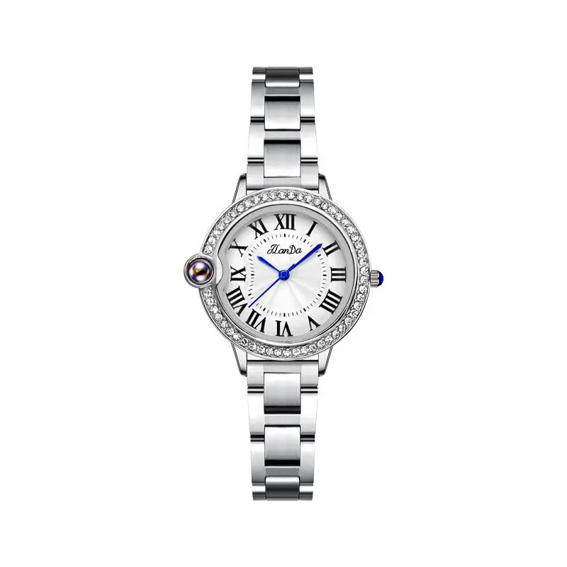 Women's Quartz Watch with Diamond Dial & Gold Bracelet - Image 6