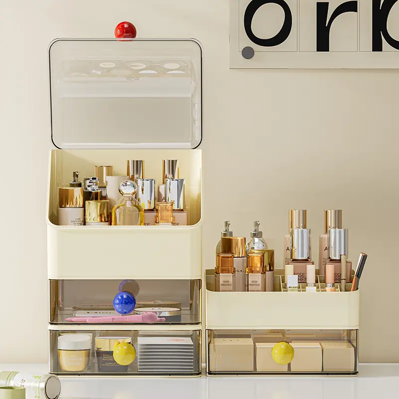 Large Capacity Makeup Storage Box with 3 Drawers