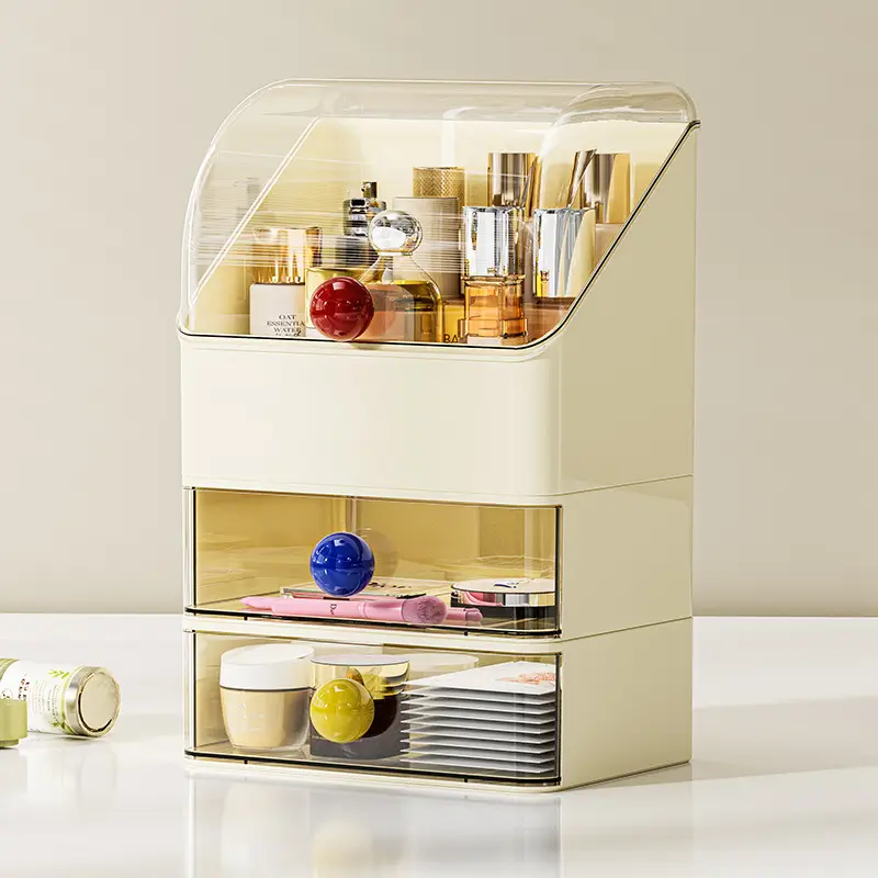 Large Capacity Makeup Storage Box with 3 Drawers