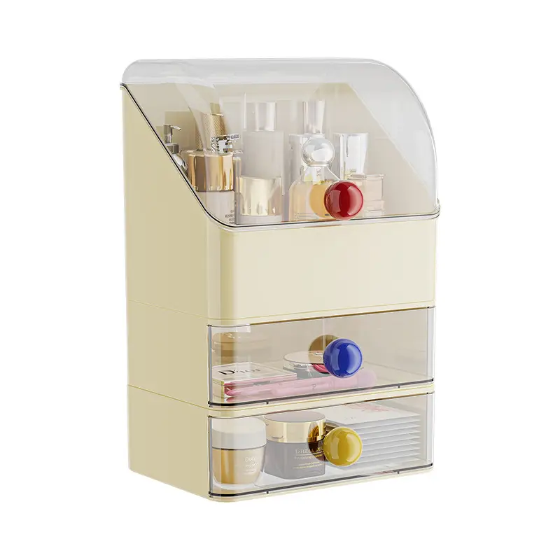 Large Capacity Makeup Storage Box with 3 Drawers