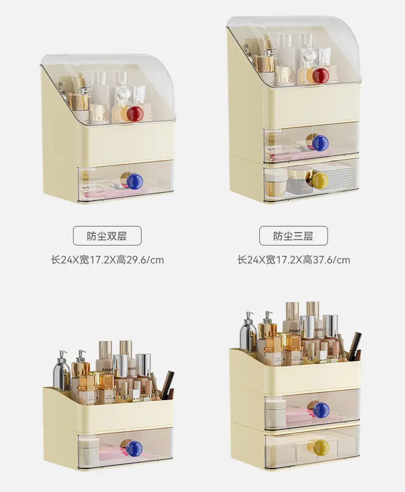 Large Capacity Makeup Storage Box with 3 Drawers — feature 10