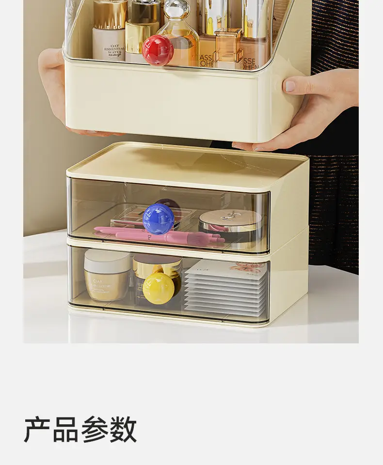 Large Capacity Makeup Storage Box with 3 Drawers — feature 9