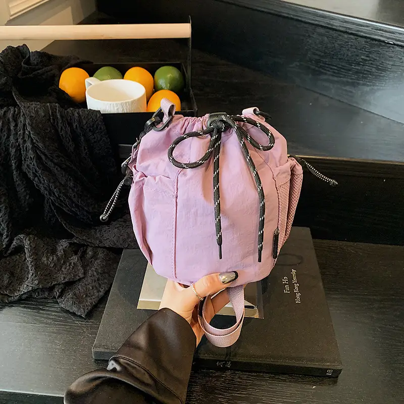 Orange Crossbody Drawstring Bag for Women 2025