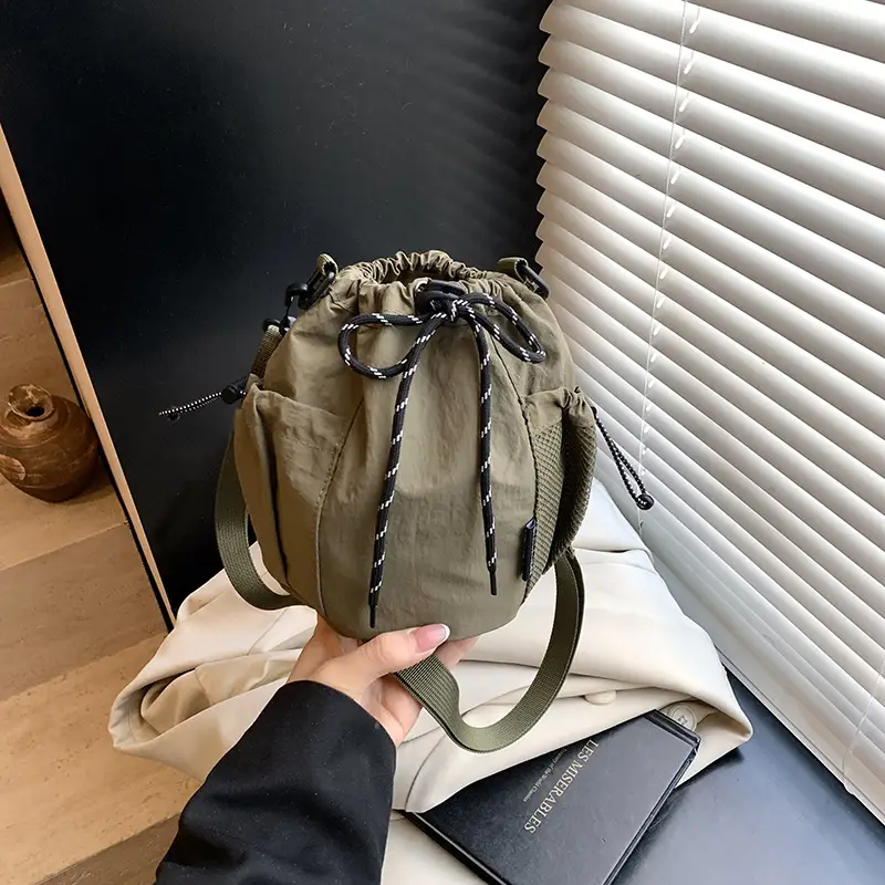 Orange Crossbody Drawstring Bag for Women 2025