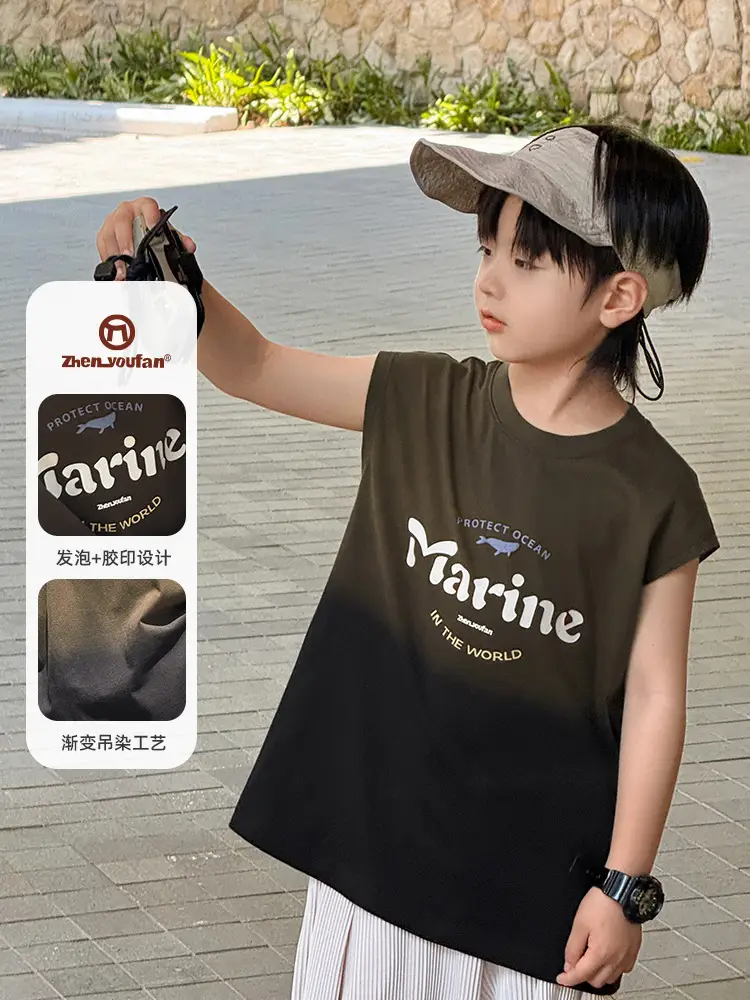 Zhenpinxuan Kids' Boys Vests Pure Cotton Summer Sleeveless T-Shirts - Image 4