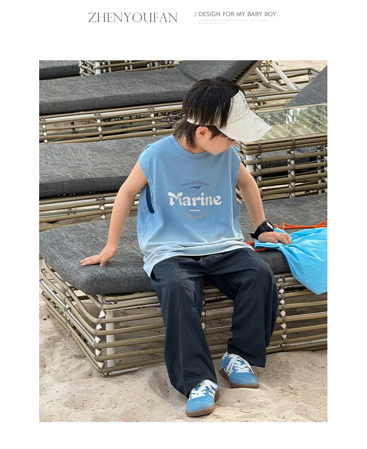Zhenpinxuan Kids' Boys Vests Pure Cotton Summer Sleeveless T-Shirts — feature 20