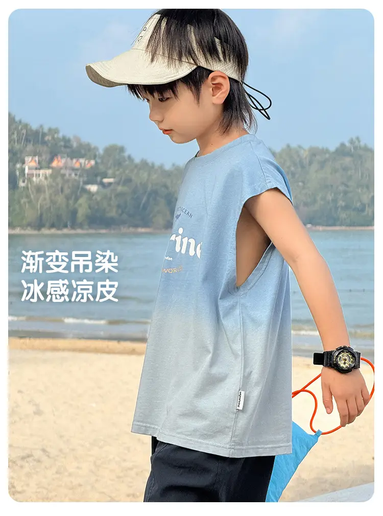 Zhenpinxuan Kids' Boys Vests Pure Cotton Summer Sleeveless T-Shirts — feature 7