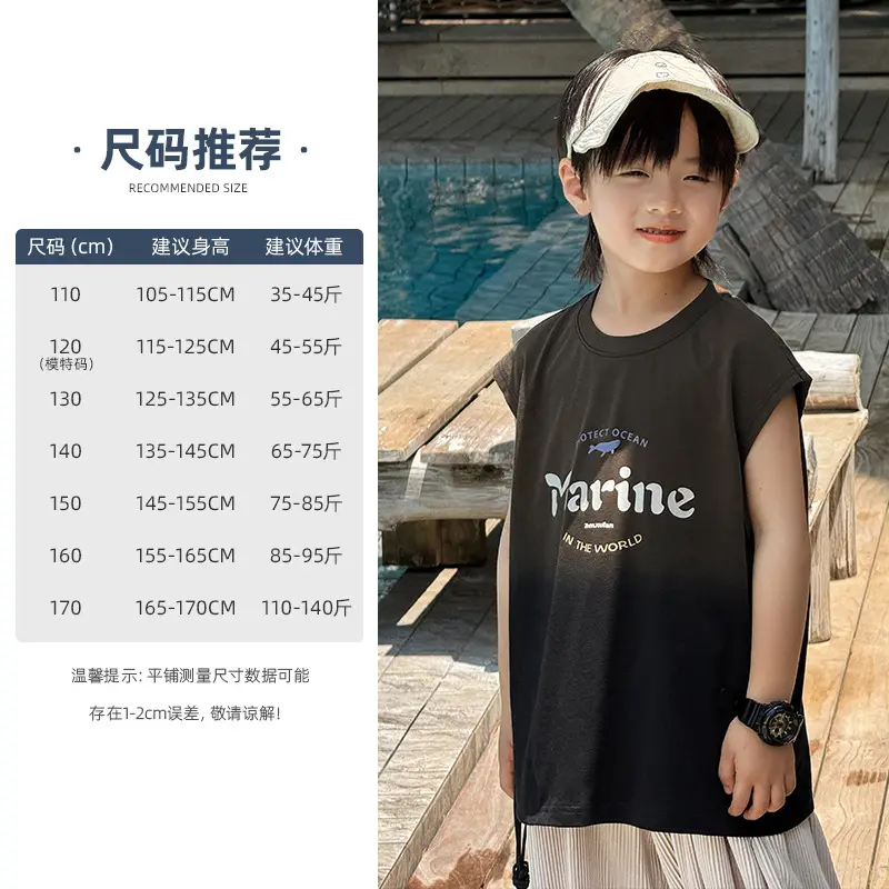 Zhenpinxuan Kids' Boys Vests Pure Cotton Summer Sleeveless T-Shirts - Image 2