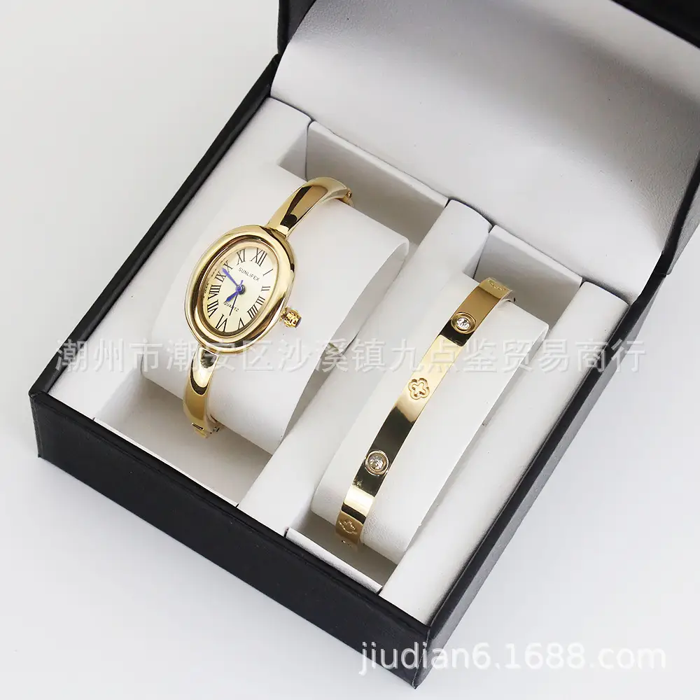 Gold Watch Set for Women Bracelet Compact Quartz Watch — feature 10