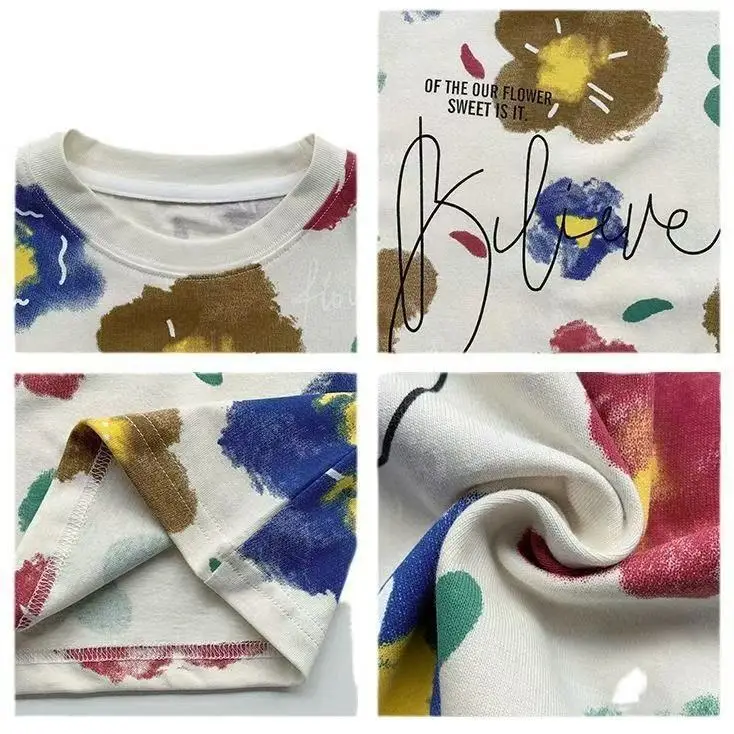 Boys Floral Short Sleeve Kids T-Shirt 2026 Summer — feature 14