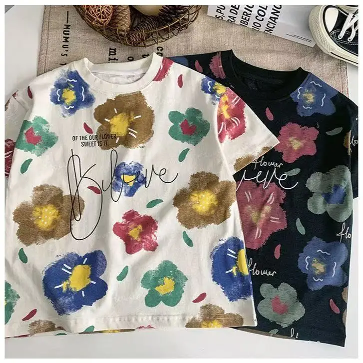 Boys Floral Short Sleeve Kids T-Shirt 2026 Summer — feature 8