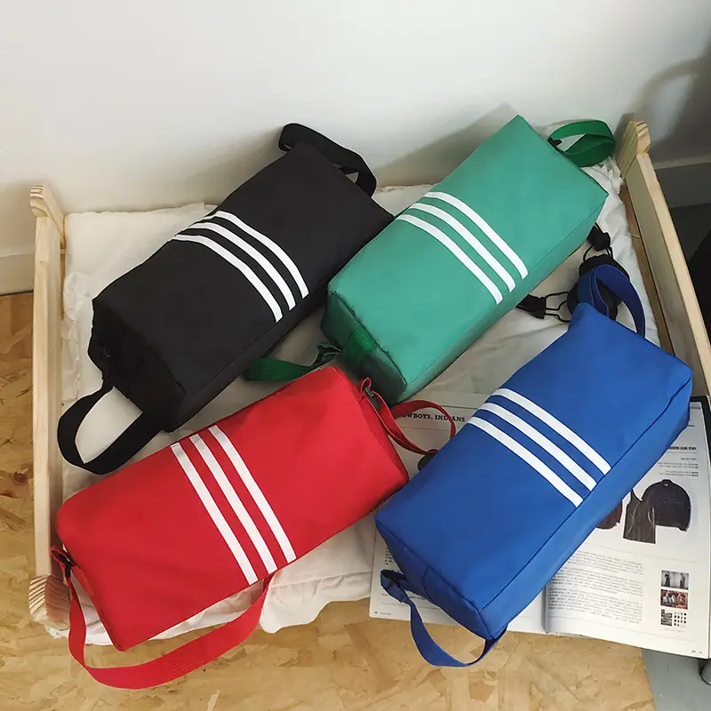 Unisex Striped Crossbody Bag Black Casual Travel