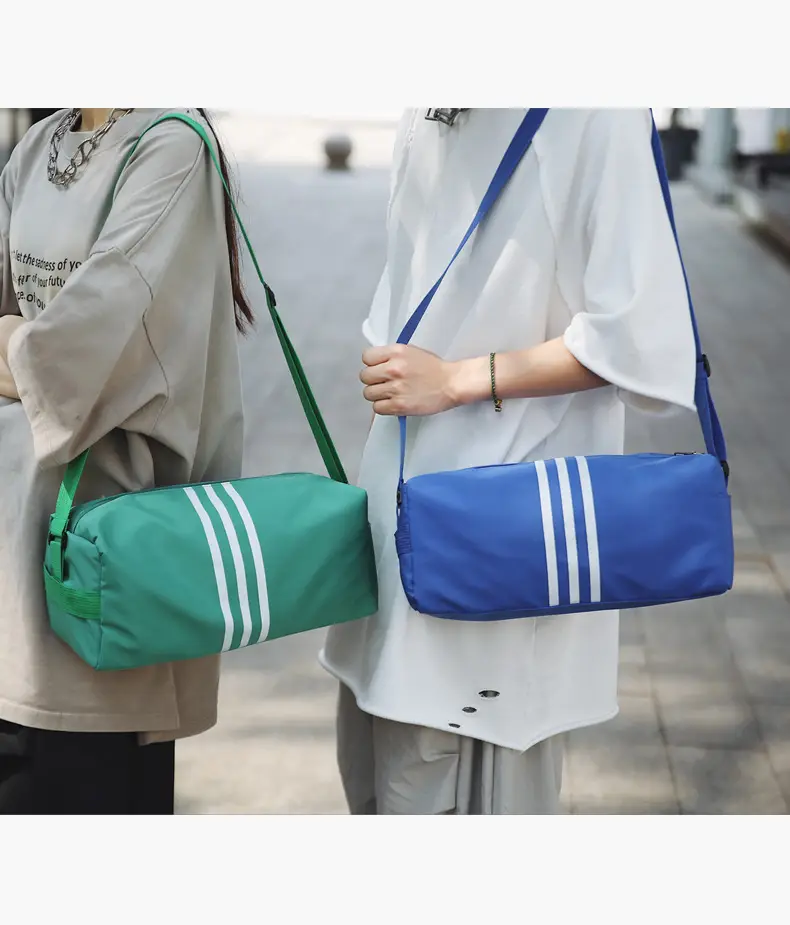 Unisex Striped Crossbody Bag Black Casual Travel — feature 10