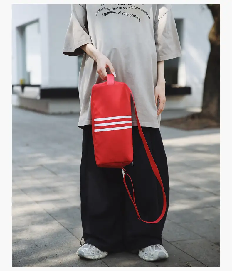Unisex Striped Crossbody Bag Black Casual Travel — feature 16