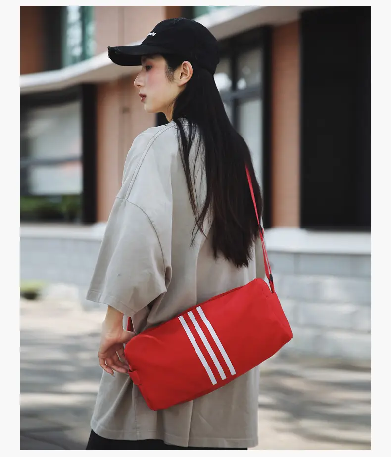 Unisex Striped Crossbody Bag Black Casual Travel — feature 17