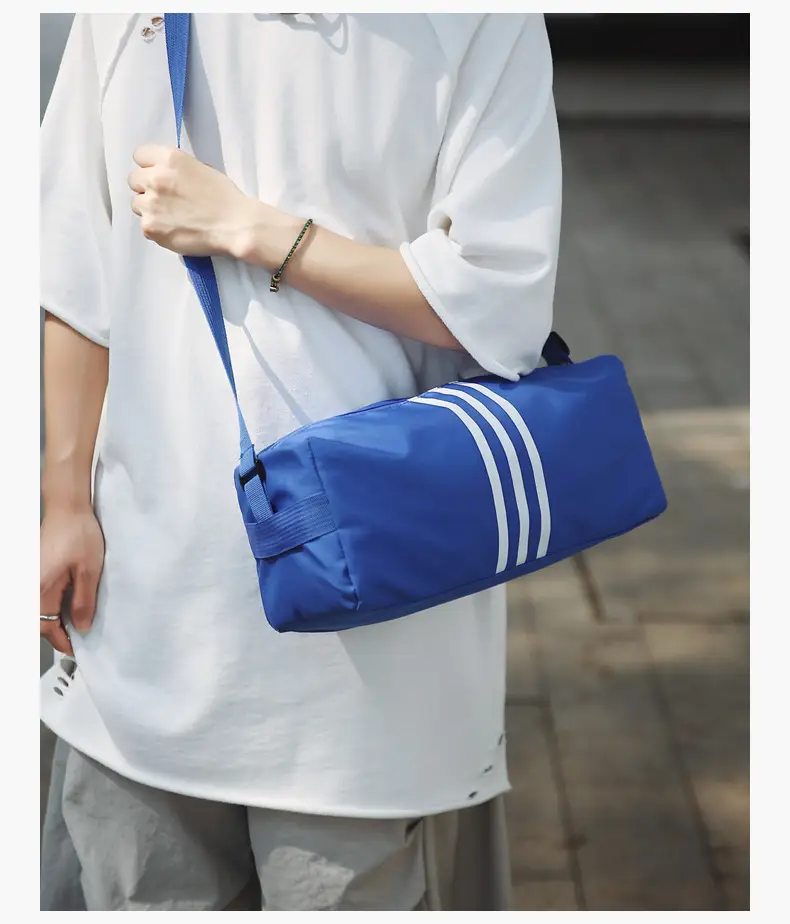 Unisex Striped Crossbody Bag Black Casual Travel — feature 23