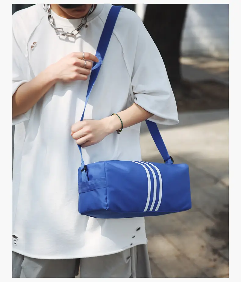 Unisex Striped Crossbody Bag Black Casual Travel — feature 24