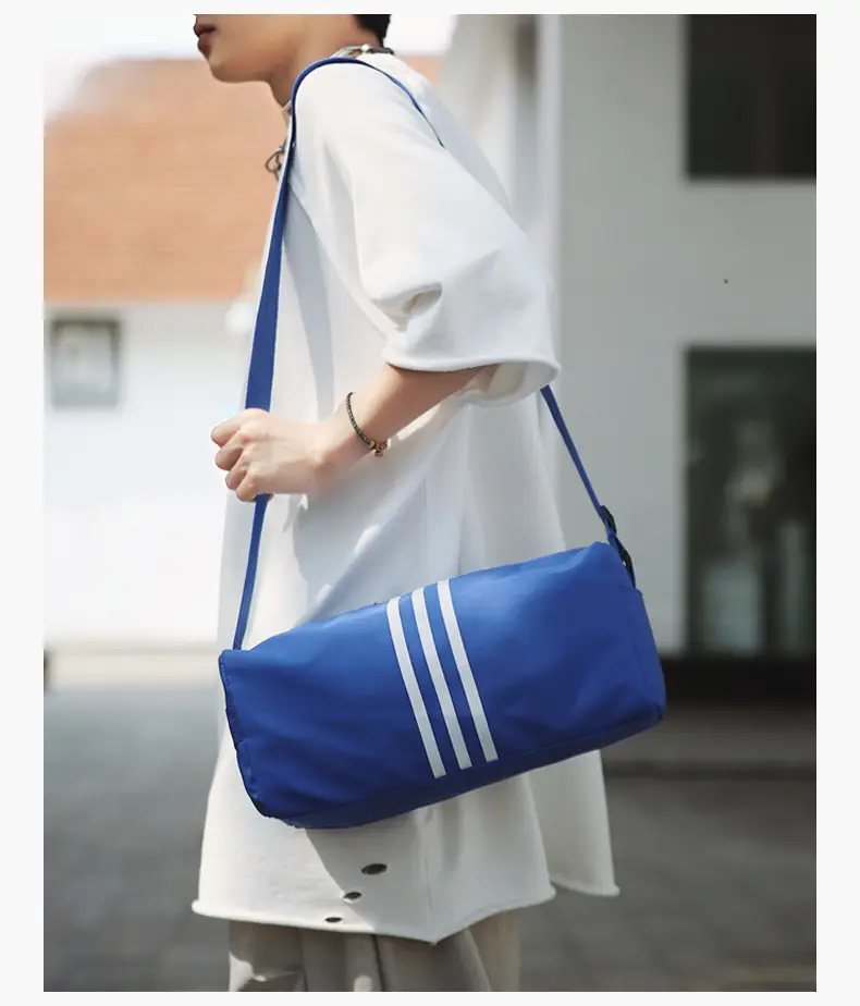 Unisex Striped Crossbody Bag Black Casual Travel — feature 25