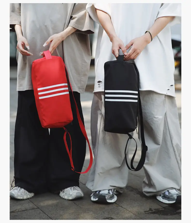 Unisex Striped Crossbody Bag Black Casual Travel — feature 27