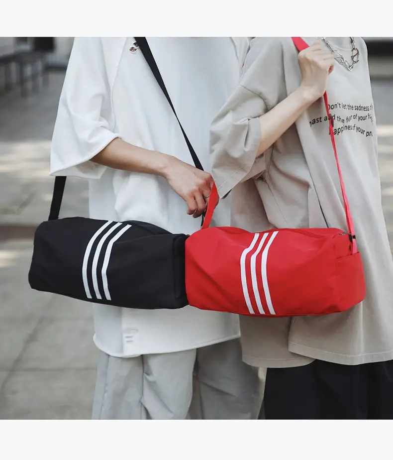 Unisex Striped Crossbody Bag Black Casual Travel — feature 29