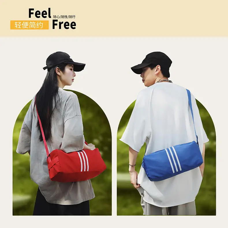 Unisex Striped Crossbody Bag Black Casual Travel — feature 3