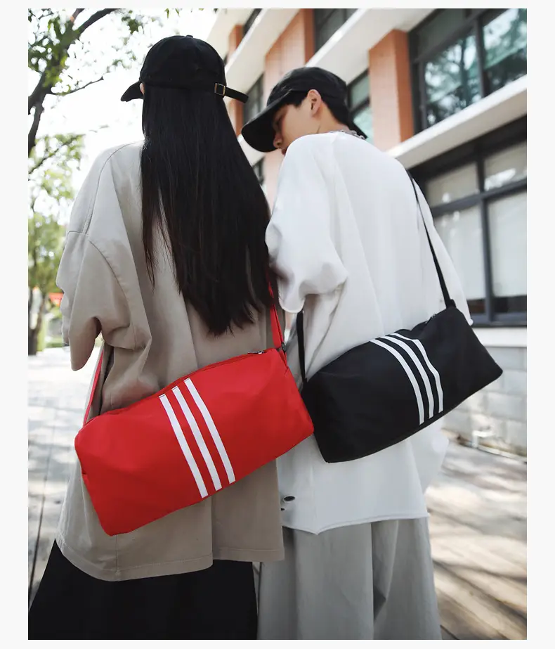 Unisex Striped Crossbody Bag Black Casual Travel — feature 30