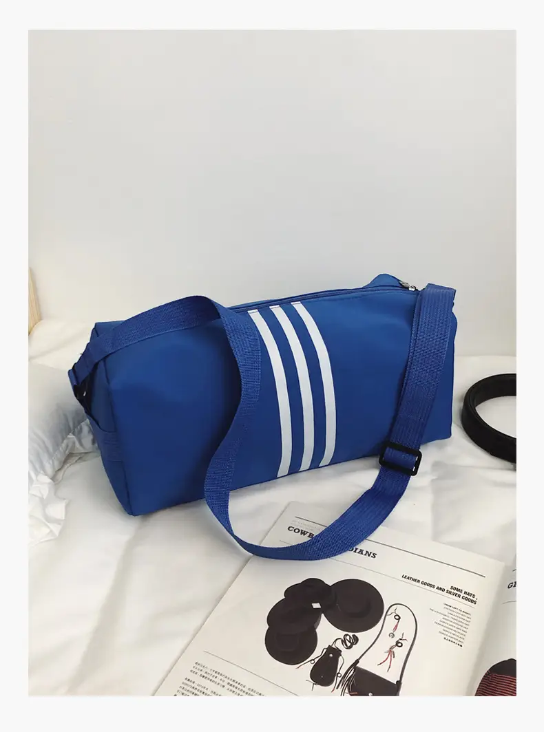 Unisex Striped Crossbody Bag Black Casual Travel — feature 35