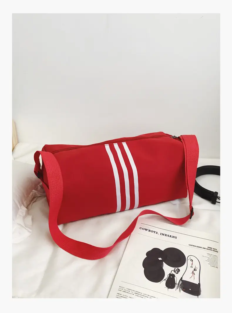 Unisex Striped Crossbody Bag Black Casual Travel — feature 38
