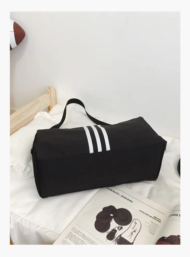 Unisex Striped Crossbody Bag Black Casual Travel — feature 41