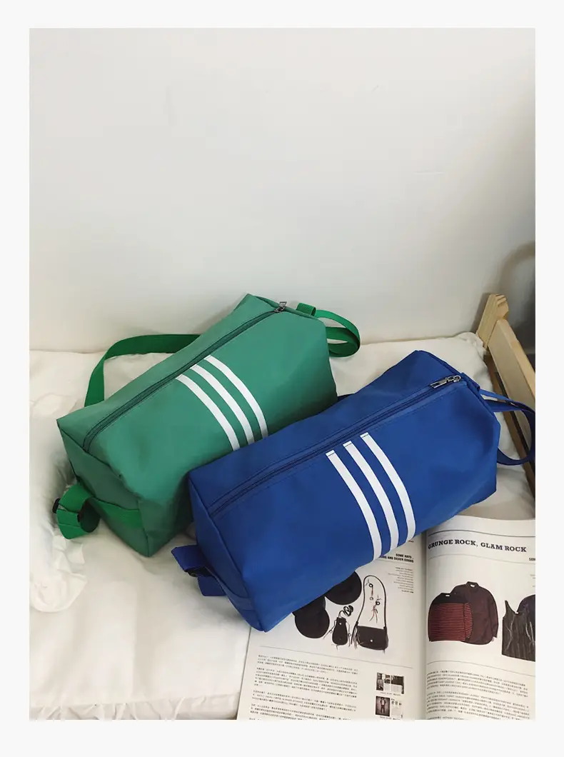 Unisex Striped Crossbody Bag Black Casual Travel — feature 43