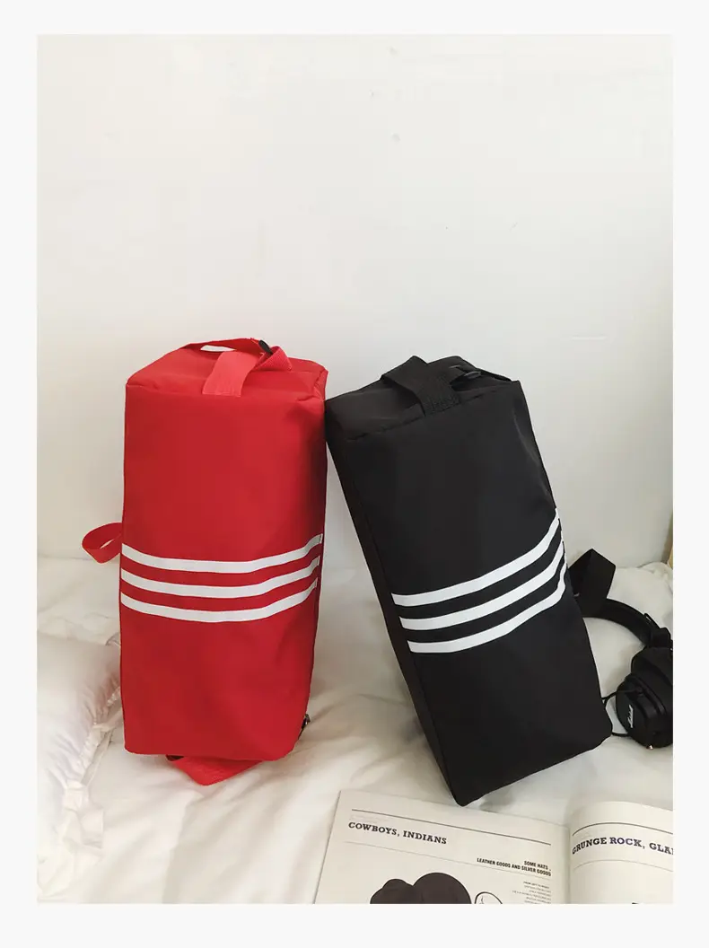 Unisex Striped Crossbody Bag Black Casual Travel — feature 45