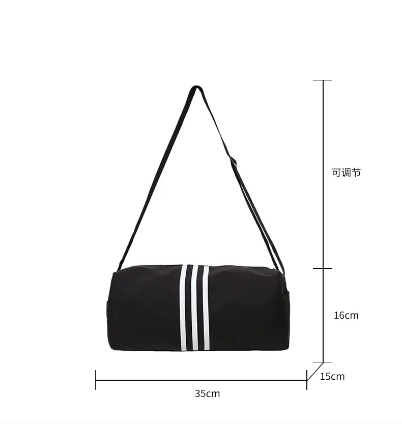 Unisex Striped Crossbody Bag Black Casual Travel — feature 8