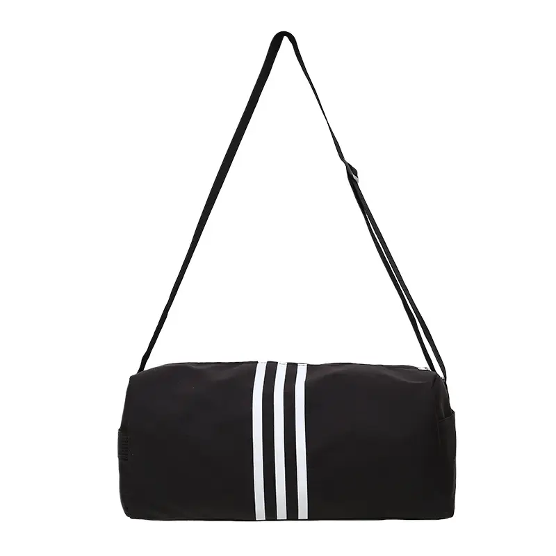 Unisex Striped Crossbody Bag Black Casual Travel