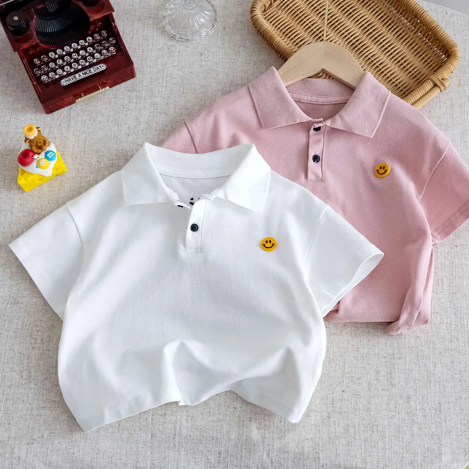 White Boys Polo Shirt 2025 Summer Casual Top - Image 5