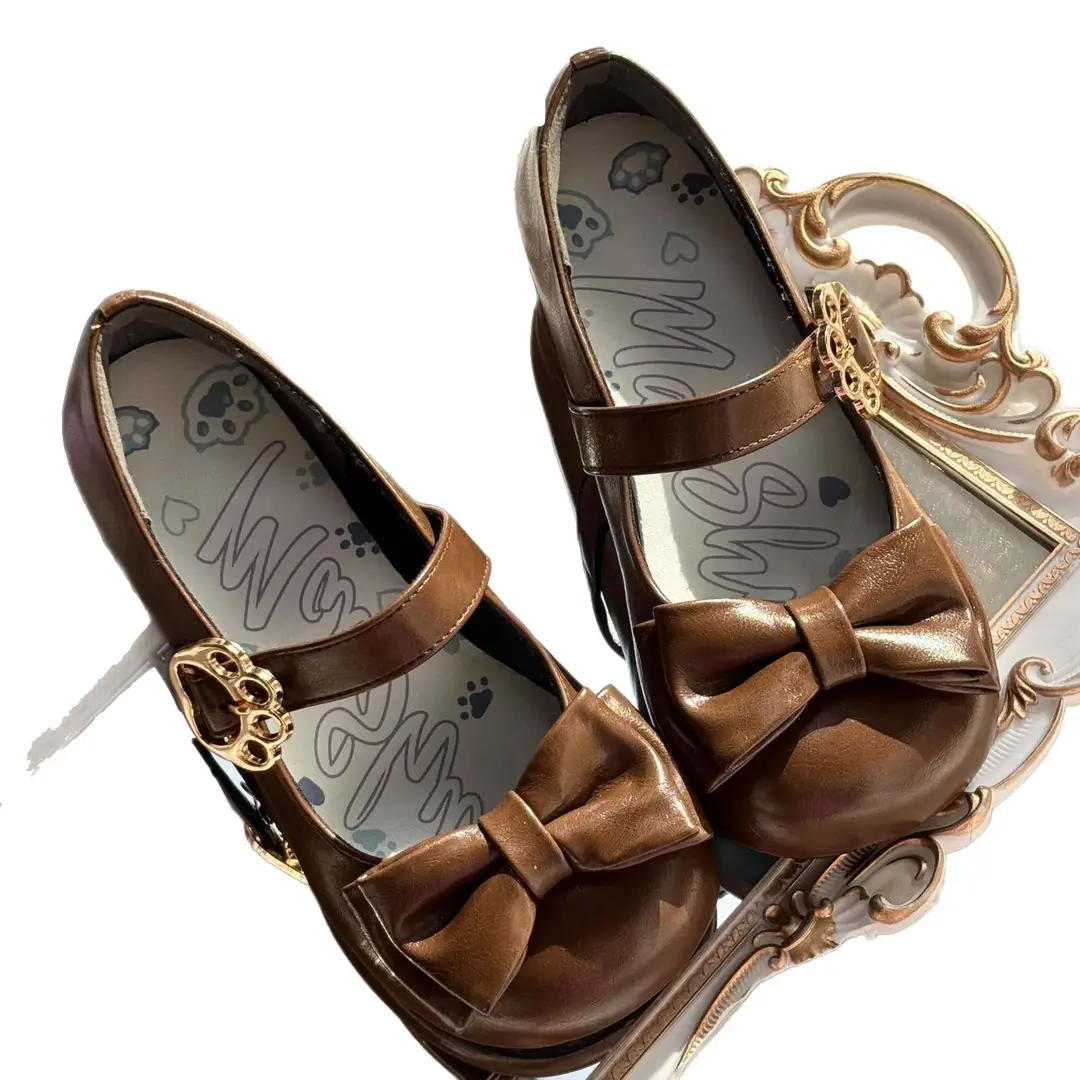 Sweet Bow Round-Toe Shoes from Uncle Cat's Shoe Shop, Original Cute Lolita Shoes, Low-Heeled Round-Toe Lolita Shoes - Image 5