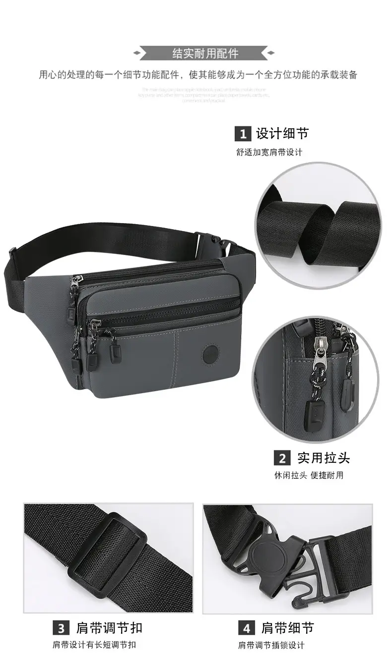 Men's Multi-Layer Crossbody Bag Navy Blue — feature 3