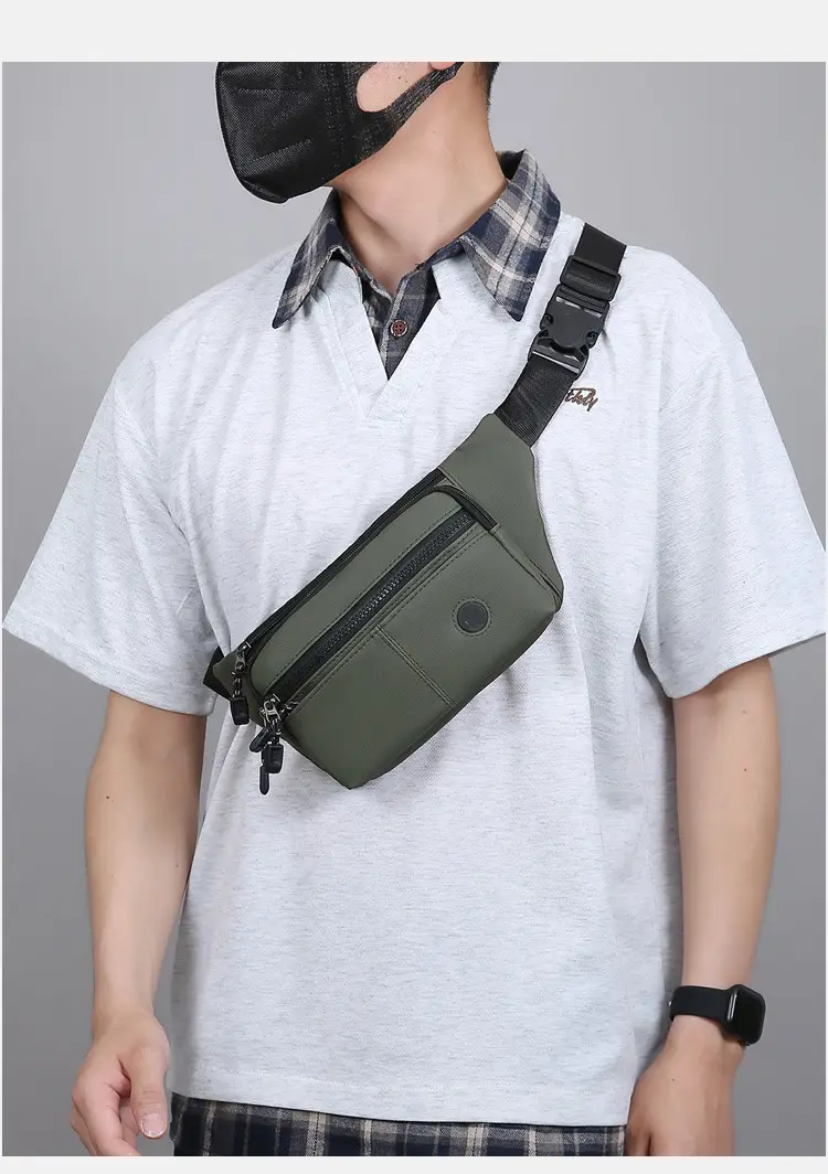 Men's Multi-Layer Crossbody Bag Navy Blue — feature 32