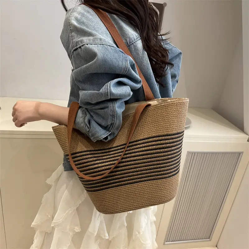 Straw Woven Bucket Bag 2025 New Textured - Image 6