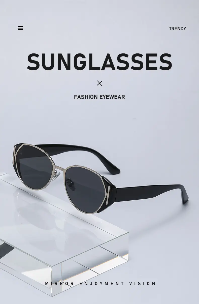 Ice Cube Sunglasses Anti-UV Cat-Eye Black — feature 3