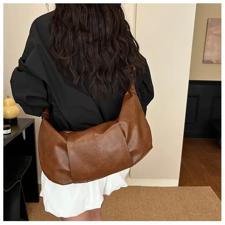 Korean Style Leather Bag Beige Large Capacity — feature 13