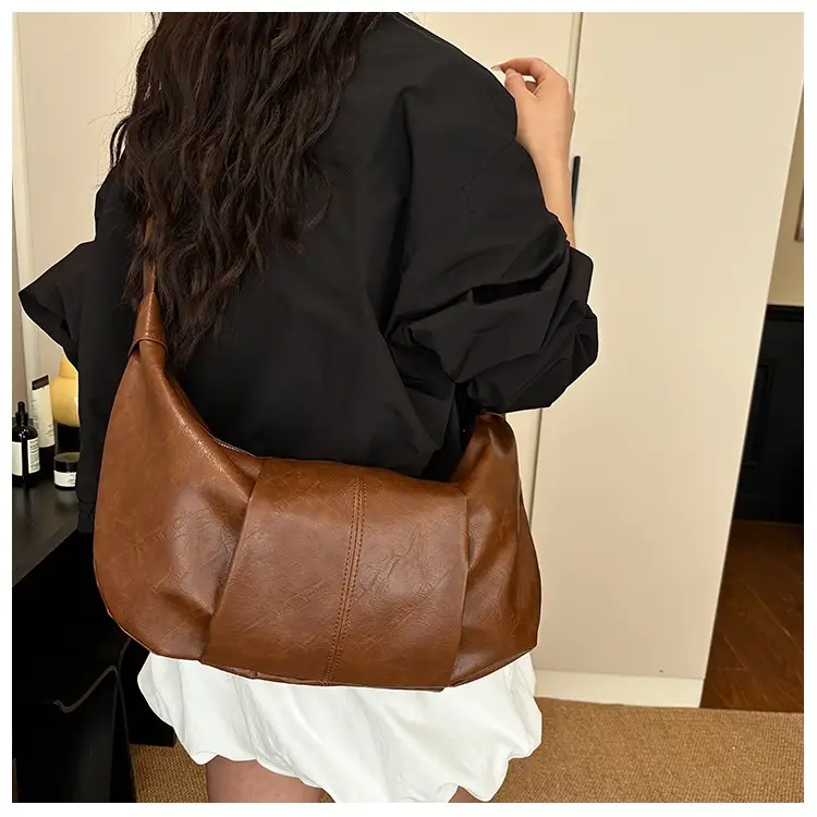 Korean Style Leather Bag Beige Large Capacity — feature 14