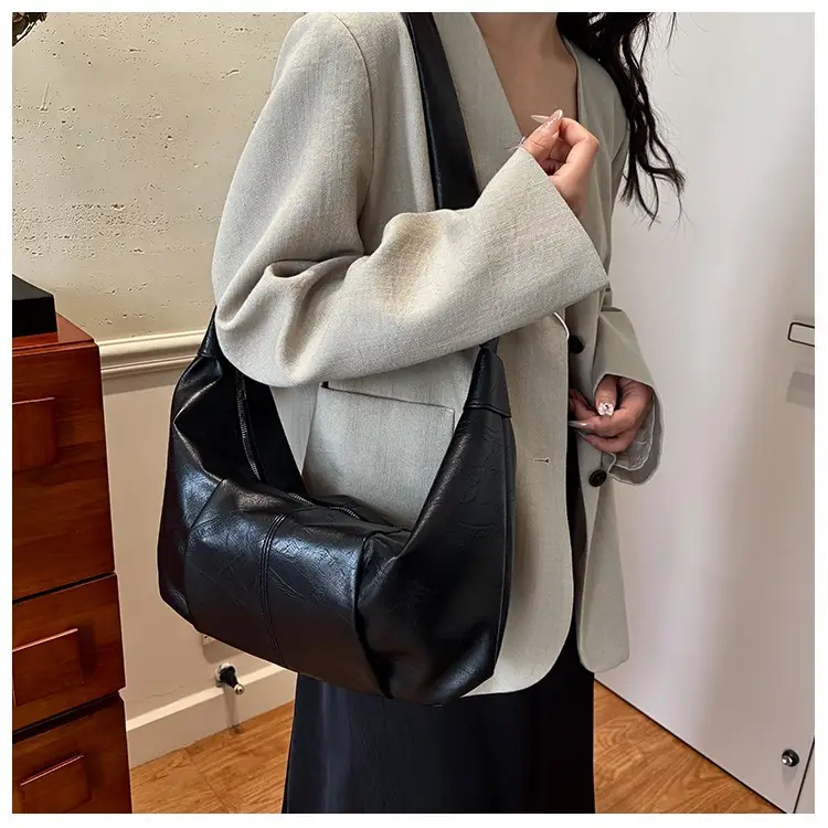 Korean Style Leather Bag Beige Large Capacity — feature 22