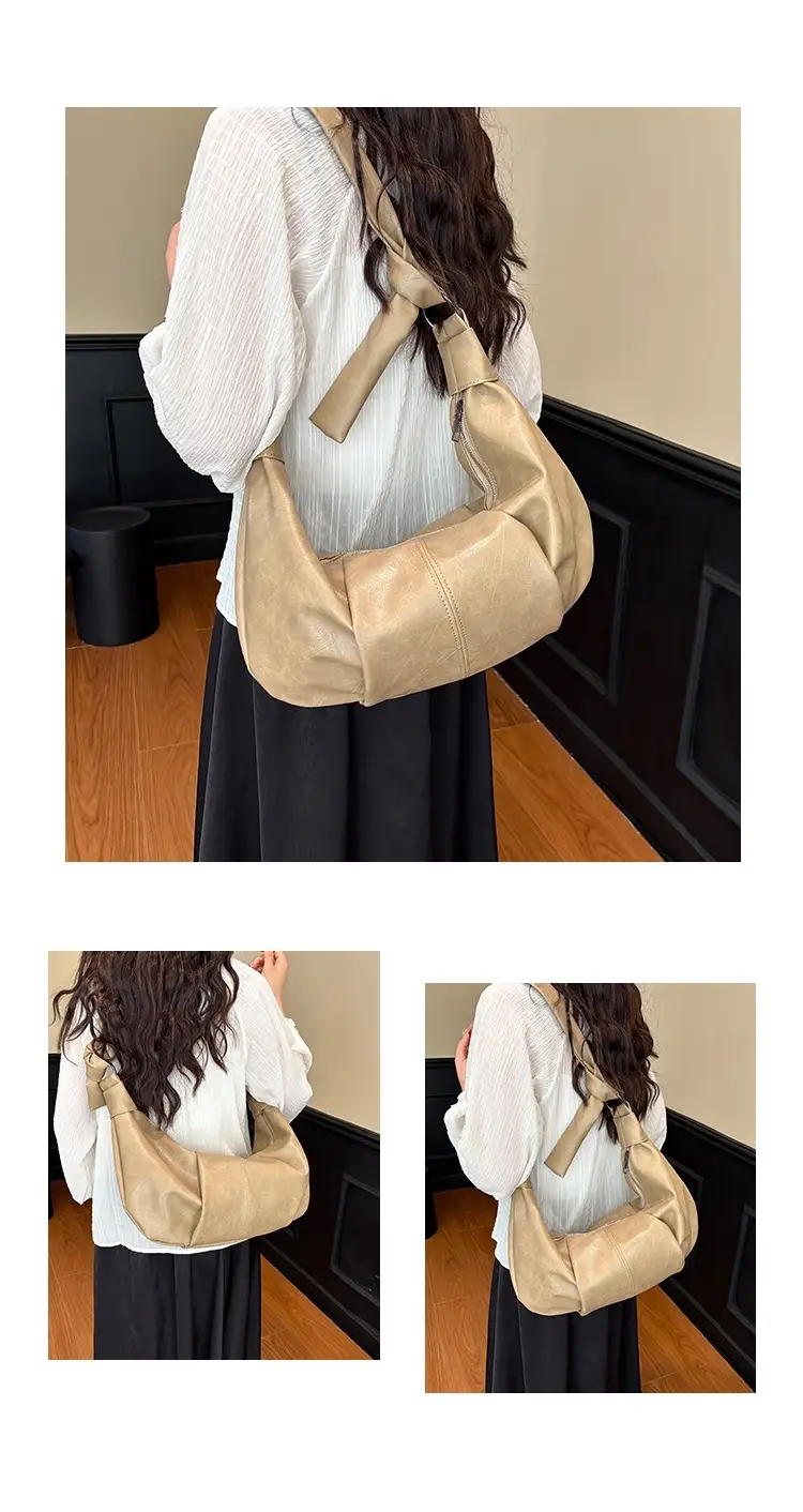 Korean Style Leather Bag Beige Large Capacity — feature 23