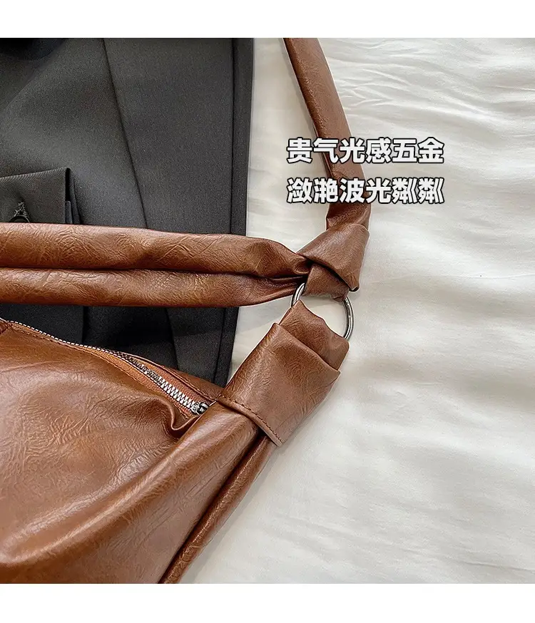 Korean Style Leather Bag Beige Large Capacity — feature 4
