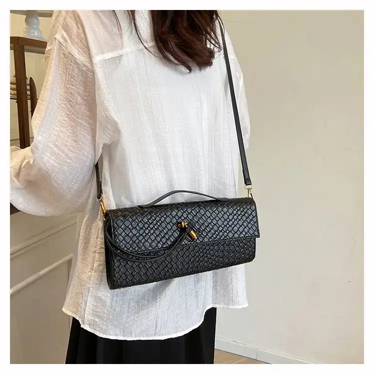 Black Woven Crossbody Bag for Women Luxury Shoulder Bag — feature 1