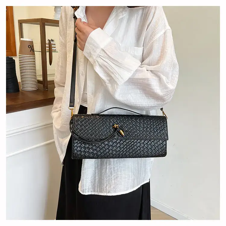 Black Woven Crossbody Bag for Women Luxury Shoulder Bag — feature 20