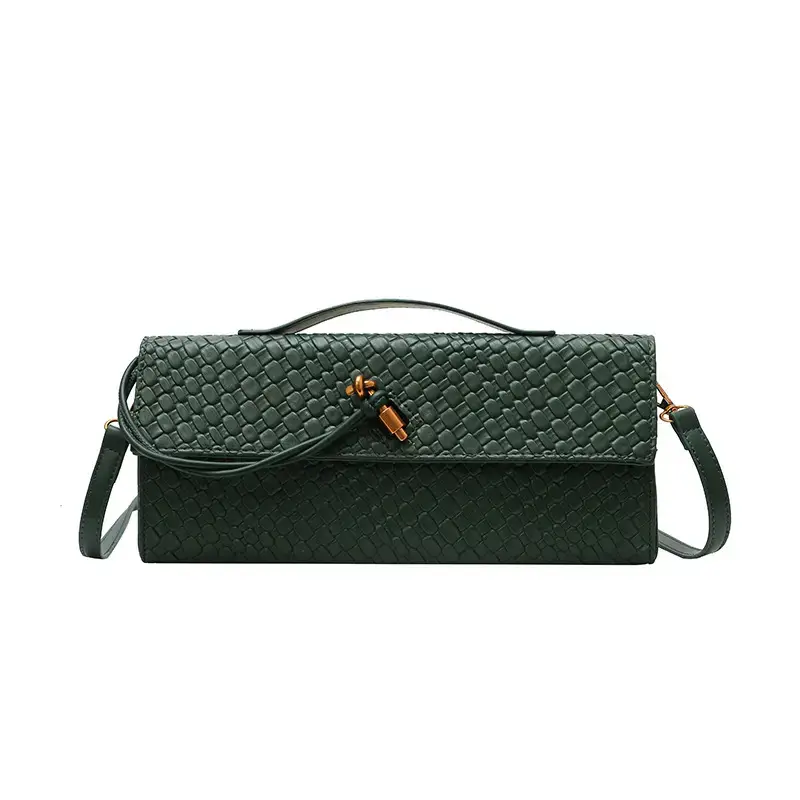 Black Woven Crossbody Bag for Women Luxury Shoulder Bag